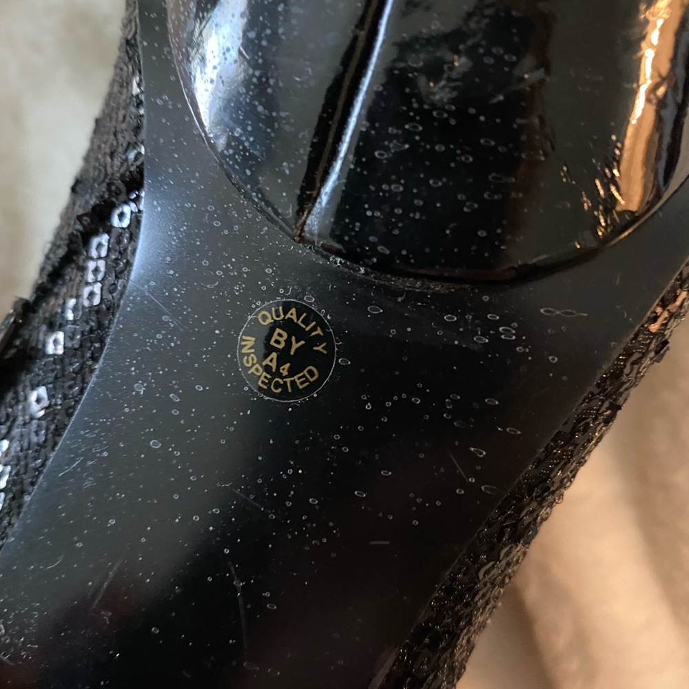 Olsenboye Black Platform Sequence Booties 6/ 6 1/2 - image 6